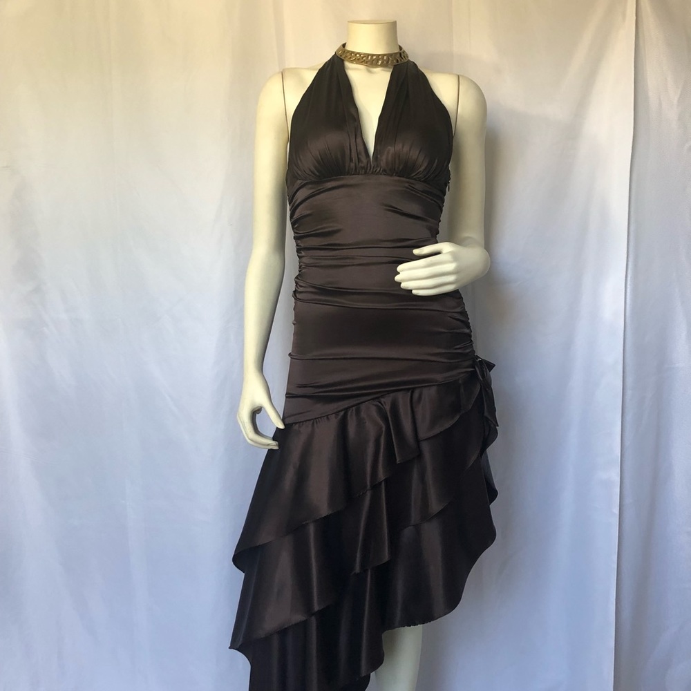 Chocolate Brown Halter Dress